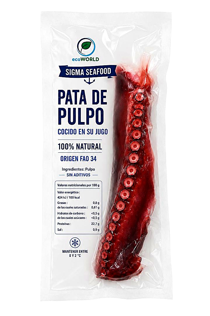 Pata de Pulpo Cocido — Sigma Seafood, sachet individuel